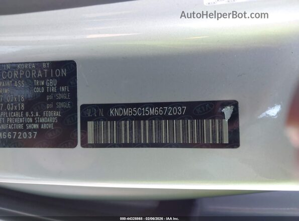KNDMB5C15M6672037 2021 KIA SEDONA Silver ძრავის განყოფილების ხედი