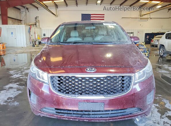 KNDMB5C17G6143306 2016 KIA SEDONA Бордовый Вид спереди
