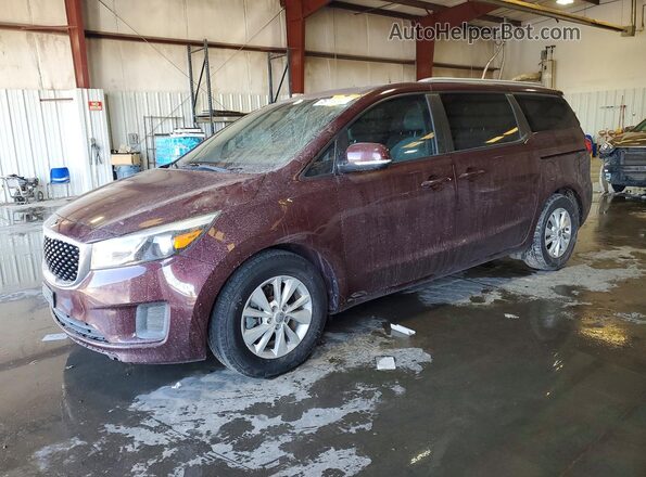 KNDMB5C17G6143306 2016 KIA SEDONA Бордовый Передняя левая четверть