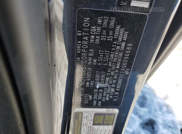 KNDMB5C1XG6096689 2016 KIA SEDONA Черный Вид наклейки с VIN-кодом