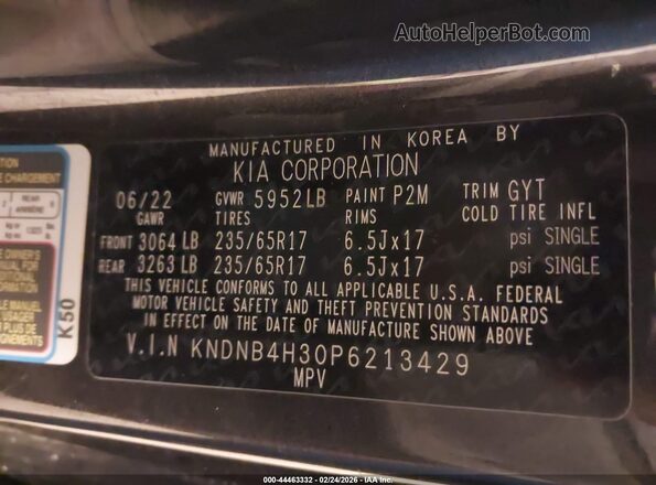 KNDNB4H30P6213429 2023 KIA CARNIVAL MPV Серый Вид подкапотного пространства