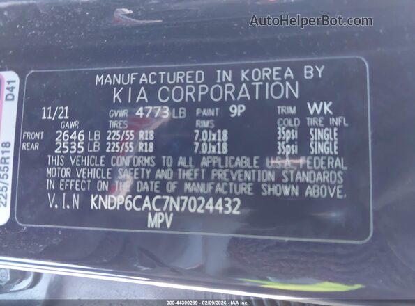 KNDP6CAC7N7024432 2022 KIA SPORTAGE Черный Вид подкапотного пространства