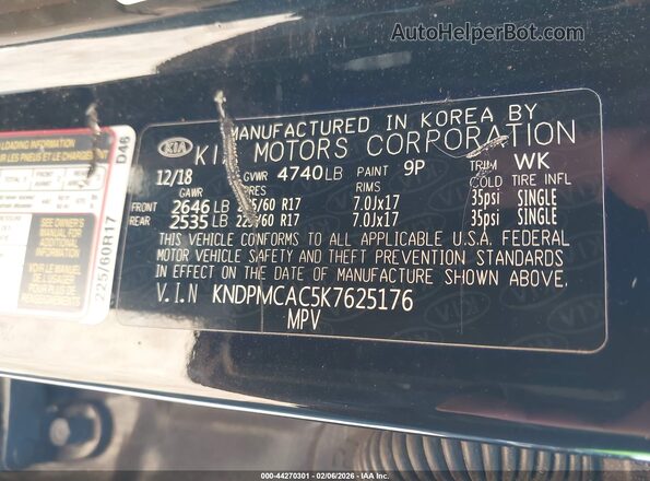 KNDPMCAC5K7625176 2019 KIA SPORTAGE Черный Вид подкапотного пространства