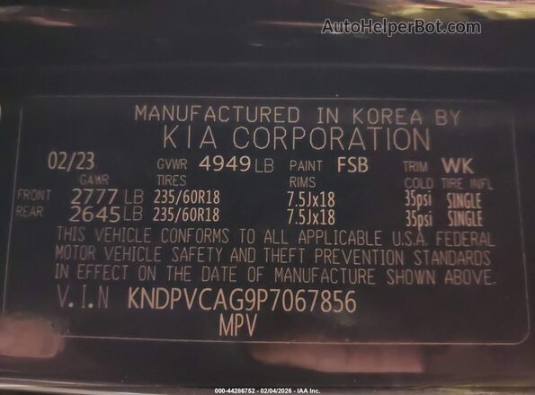 KNDPVCAG9P7067856 2023 KIA SPORTAGE HYBRID Black Widok komory silnika
