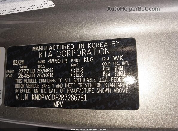 KNDPVCDF2R7286731 2024 KIA SPORTAGE Silver Widok komory silnika
