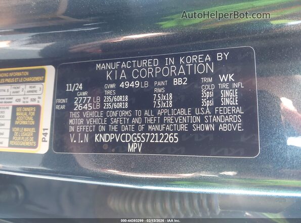 KNDPVCDG5S7212265 2025 KIA SPORTAGE HYBRID Blue Vista del compartimento del motor