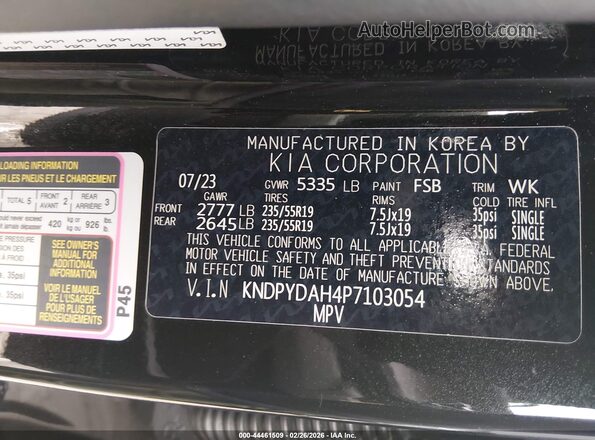 KNDPYDAH4P7103054 2023 KIA SPORTAGE PLUG-IN HYBRID Black Widok komory silnika