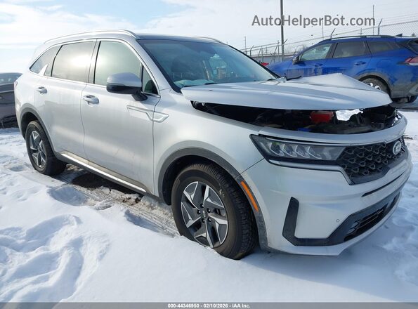 KNDRH4LG7M5044599 2021 KIA SORENTO HYBRID Серебряный Передняя правая четверть