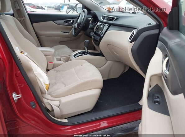KNMAT2MT4GP658885 2016 NISSAN ROGUE Red Widok wnętrza z przodu