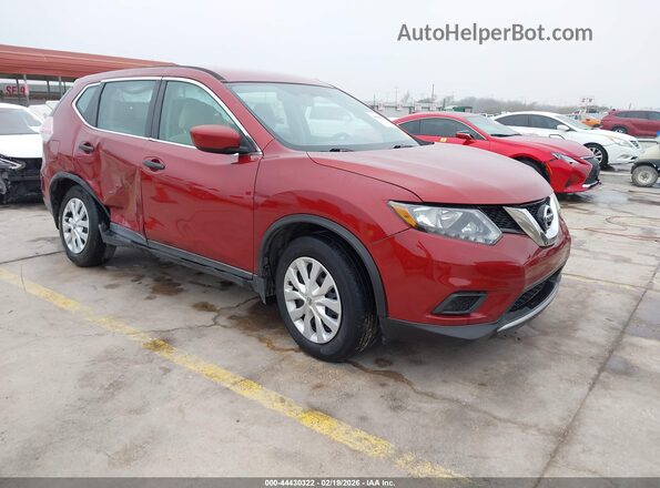 KNMAT2MT4GP658885 2016 NISSAN ROGUE Red Przód prawy