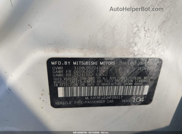 ML32F3FJ2JHF09217 2018 MITSUBISHI MIRAGE G4 White Շարժիչի բաժամունքի տեսք