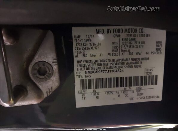 NM0GS9F77J1364524 2018 FORD TRANSIT CONNECT Blue Widok komory silnika