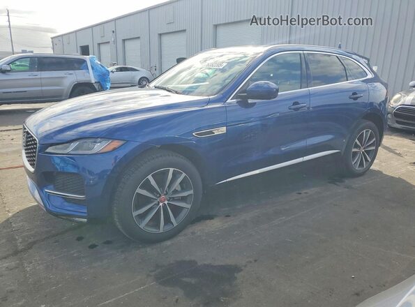 SADCJ2EX1MA682824 2021 JAGUAR F-PACE Blue Front left