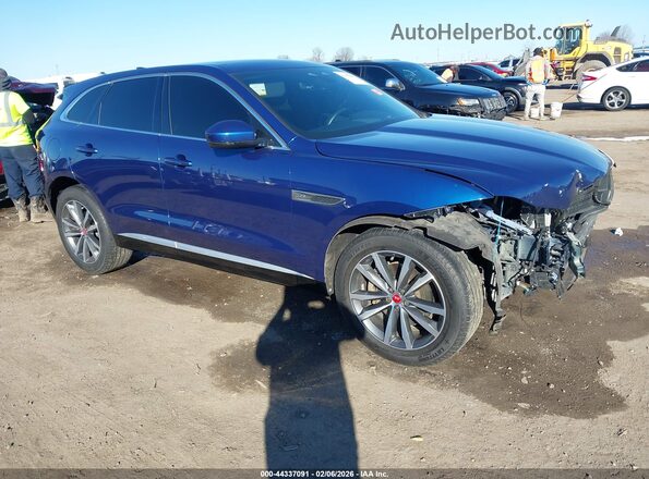 SADCJ2EX1NA699074 2022 JAGUAR F-PACE Синий Передняя правая четверть