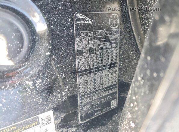 SADCT2EX1RA725107 2024 JAGUAR F-PACE Черный Панорамный вид салона 360°