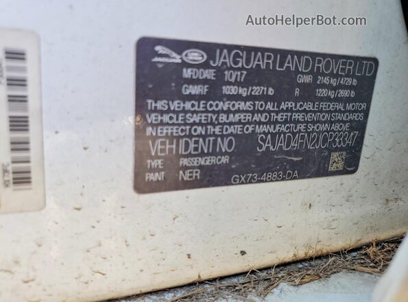 SAJAD4FN2JCP33347 2018 JAGUAR XF Белый Вид подкапотного пространства