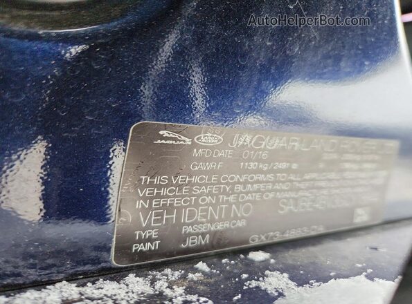 SAJBE4BV3GCY18844 2016 JAGUAR XF Синий Вид подкапотного пространства
