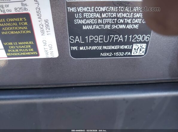 SAL1P9EU7PA112906 2023 LAND ROVER RANGE ROVER SPORT Gray Вид підкапотного простору