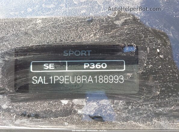 SAL1P9EU8RA188993 2024 LAND ROVER RANGE ROVER SPORT Черный Вид подкапотного пространства