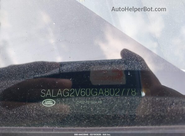 SALAG2V60GA802778 2016 LAND ROVER LR4 Белый Вид подкапотного пространства