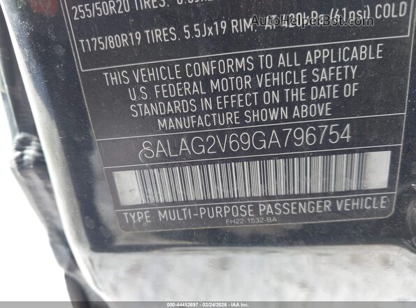 SALAG2V69GA796754 2016 LAND ROVER LR4 Черный Вид подкапотного пространства