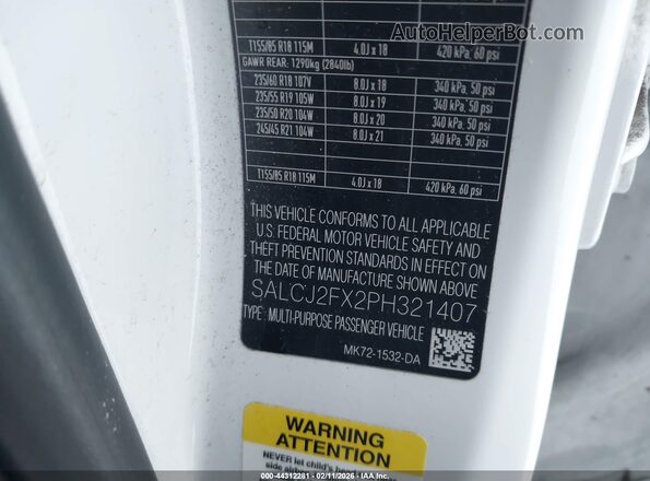 SALCJ2FX2PH321407 2023 LAND ROVER DISCOVERY SPORT Белый Вид подкапотного пространства