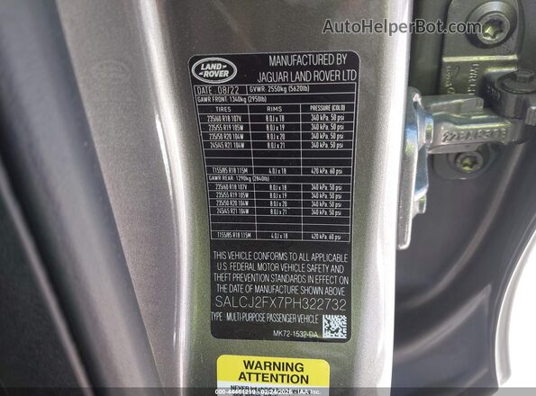 SALCJ2FX7PH322732 2023 LAND ROVER DISCOVERY SPORT Серый Вид подкапотного пространства