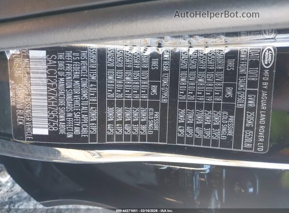 SALCT2FX7KH795758 2019 LAND ROVER DISCOVERY SPORT Черный Вид подкапотного пространства