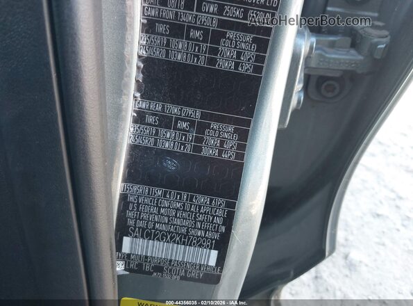 SALCT2GX2KH782981 2019 LAND ROVER DISCOVERY SPORT Light Blue Вид подкапотного пространства