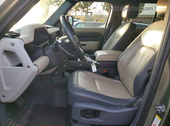 SALE37RU6M2037603 2021 LAND ROVER DEFENDER Green Front interior view