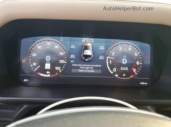 SALE37RU6M2037603 2021 LAND ROVER DEFENDER Green Instrument cluster view
