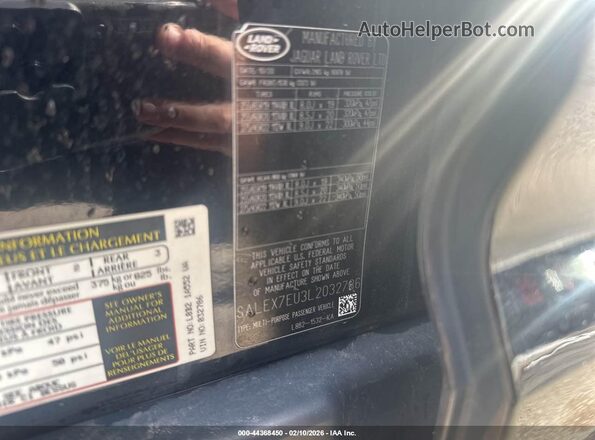 SALEX7EU3L2032786 2020 LAND ROVER DEFENDER Черный Вид подкапотного пространства