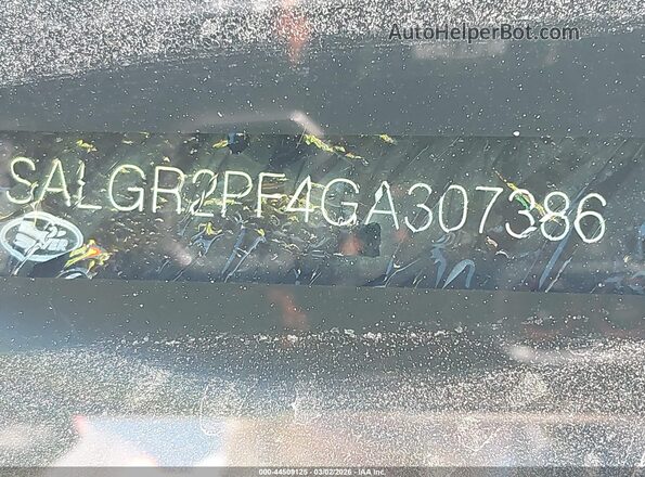 SALGR2PF4GA307386 2016 LAND ROVER RANGE ROVER Черный 