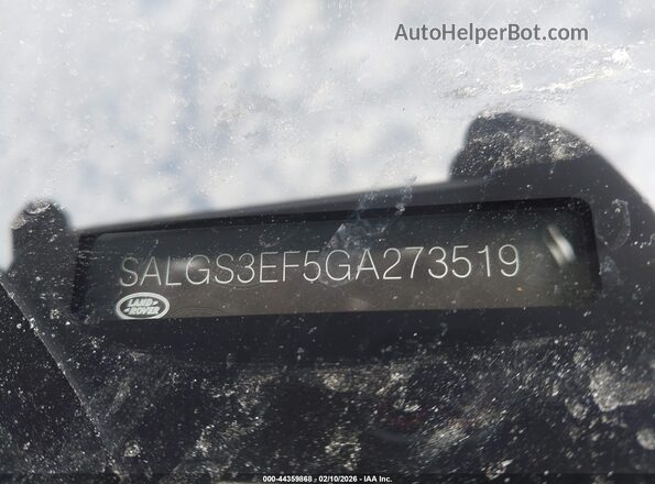 SALGS3EF5GA273519 2016 LAND ROVER RANGE ROVER Черный Вид подкапотного пространства