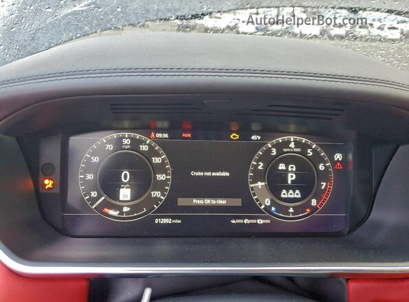 SALGV2SE7NA461419 2022 LAND ROVER RANGE Black Vista del cuadro de instrumentos