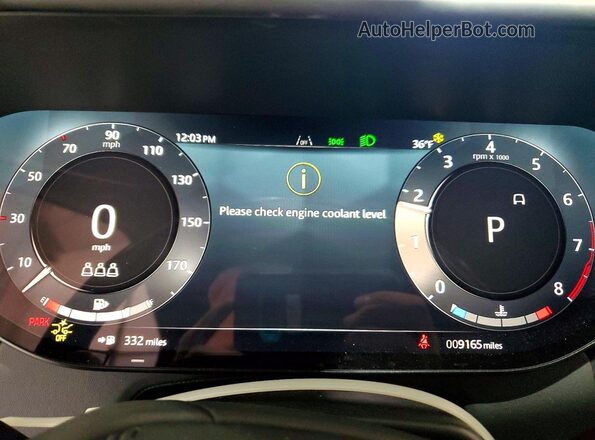 SALKP9E93SA296542 2025 LAND ROVER RANGE Черный Вид щитка приборов