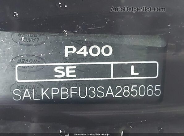 SALKPBFU3SA285065 2025 LAND ROVER RANGE ROVER Beige Vista del compartimento del motor