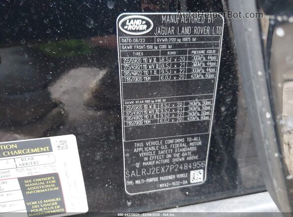 SALRJ2EX7P2484956 2023 LAND ROVER DISCOVERY Black Вид підкапотного простору