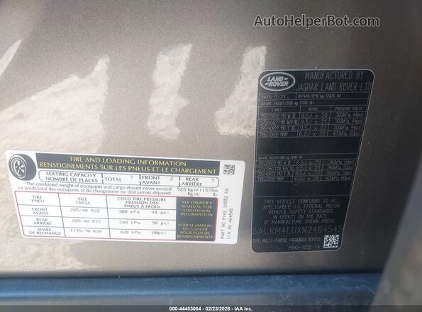 SALRM4EUXN2464545 2022 LAND ROVER DISCOVERY Gray Вид підкапотного простору