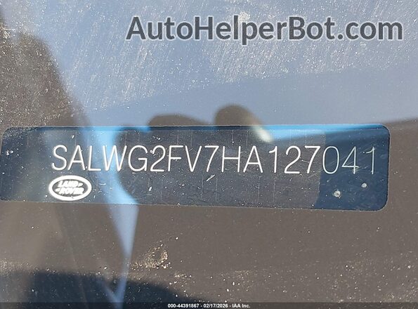 SALWG2FV7HA127041 2017 LAND ROVER RANGE ROVER SPORT Черный Вид подкапотного пространства
