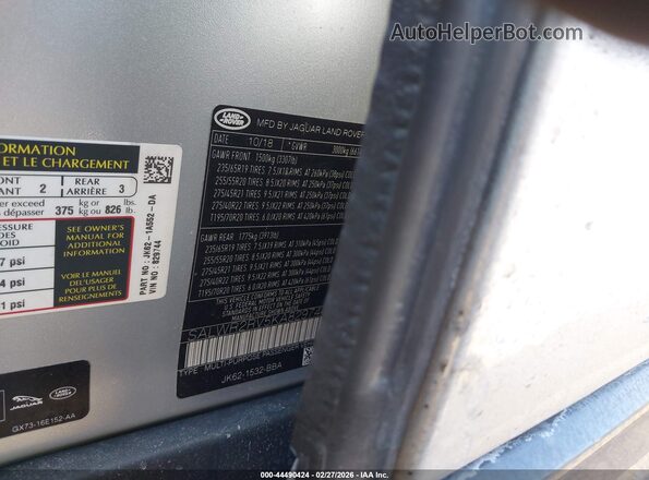SALWR2RV5KA829744 2019 LAND ROVER RANGE ROVER SPORT Серебряный Вид подкапотного пространства