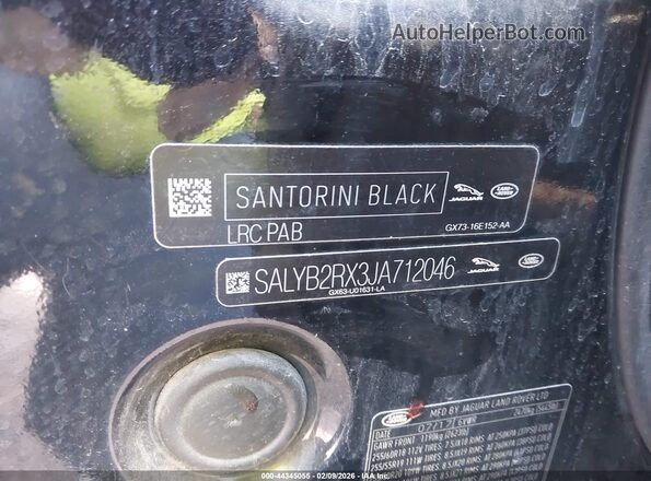 SALYB2RX3JA712046 2018 LAND ROVER RANGE ROVER VELAR Черный Вид подкапотного пространства