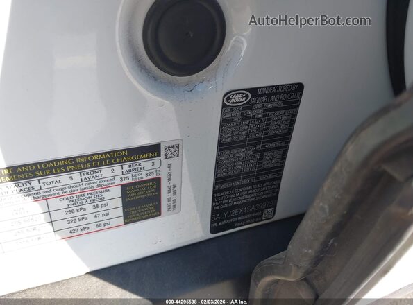 SALYJ2EX1SA399797 2025 LAND ROVER RANGE ROVER VELAR Белый Вид подкапотного пространства