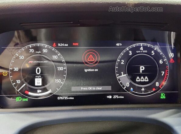 SALYK2EX5LA272825 2020 LAND ROVER RANGE Черный Вид щитка приборов