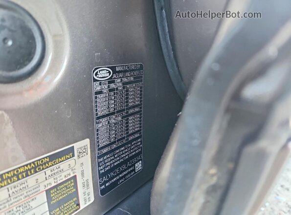 SALYK2EX9LA239343 2020 LAND ROVER RANGE ROVER Gray Սալոնի 360 աստիճան տեսք