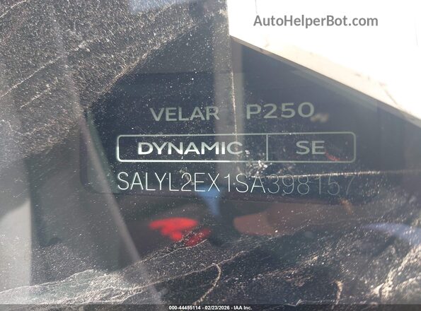 SALYL2EX1SA398157 2025 LAND ROVER RANGE ROVER VELAR Белый Вид подкапотного пространства