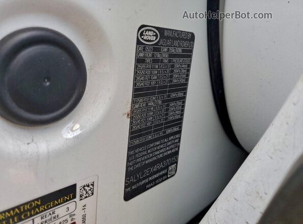 SALYL2EX4RA370153 2024 LAND ROVER RANGE White Widok naklejki z numerem VIN