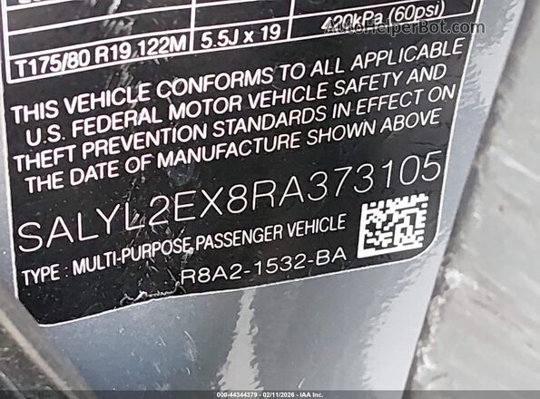 SALYL2EX8RA373105 2024 LAND ROVER RANGE ROVER VELAR Серый Вид подкапотного пространства