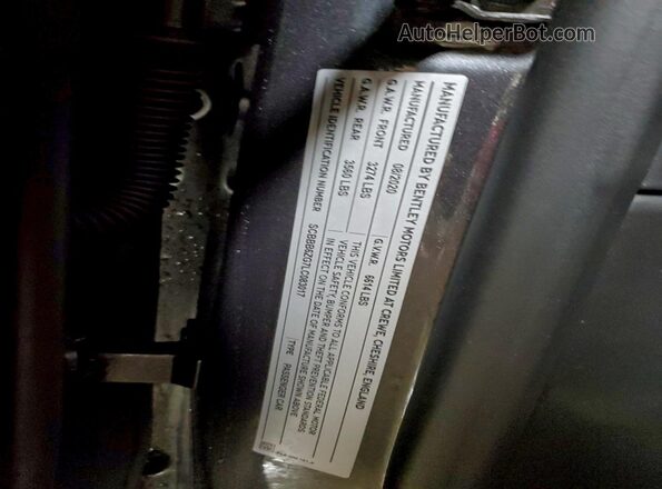 SCBBB6ZG7LC083017 2020 BENTLEY OTHER Серый Вид наклейки с VIN-кодом