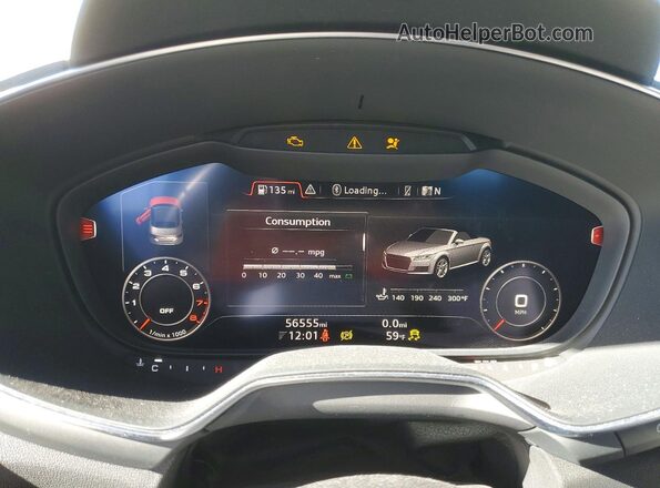 TRUTECFV1L1002136 2020 AUDI TT White Вид щитка приладів
